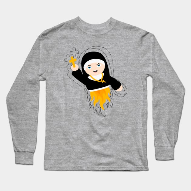 Nun with Superpowers! Long Sleeve T-Shirt by XOOXOO